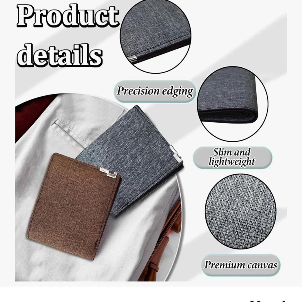 Mens Slim Wallet, Denim Fabric Men's Wallet Minimalist Wallet for Men (new)